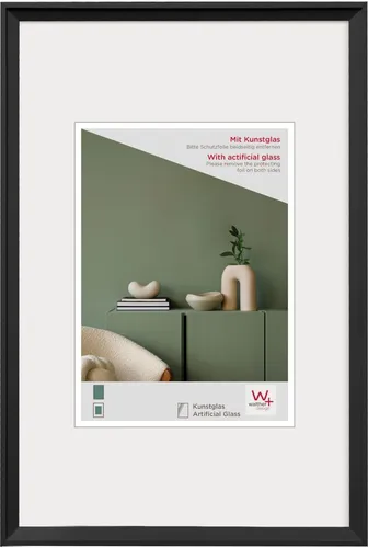 Walther Design Bilderrahmen Desire 50 x 70 cm schwarz - Wand- & Tischbilderrahmen mit bruchsicherem Kunstglas, ideal für sichere und stilvolle Präsentation Ihrer Bilder.