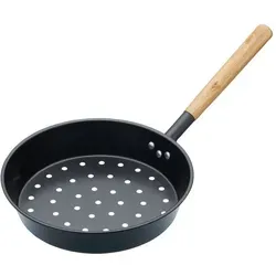 KitchenCraft Kastanienbräter aus Kohlenstoffstahl, 27 cm - Pfanne für Kastanien und mehr, aus robustem Kohlenstoffstahl, für gleichmäßige Garung und zarte Ergebnisse ohne offenes Feuer. Ideal für Gas-, Elektro- und Keramikkochfelder.