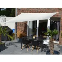 Sonnensegel Rechteck elfenbein 300x400 cm mit Regenschutz - Sonnenschutz für Terrasse oder Garten, wasserabweisendes Material aus Polyester für optimalen Schutz bei jedem Wetter.