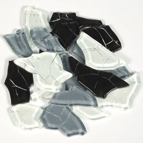 Mosaik Crash Glas, grau- mix, polygonal, 1 Beutel - 125 g (ca. 48-50 Steine)