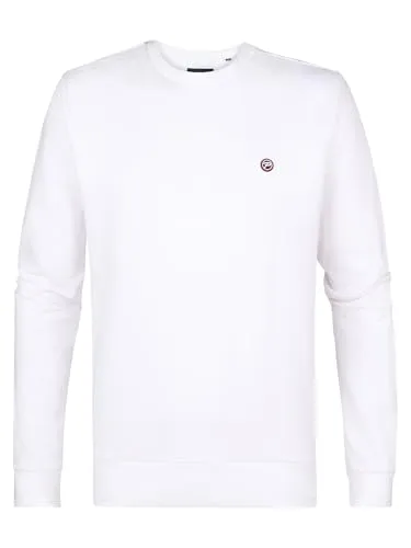 Petrol Industries Herren Sweatshirt - Regular Fit - Rundhalsausschnitt - Pullover - Herrenbekleidung - Weiß - XXL