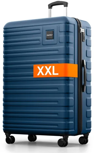 Travely Polycarbonat Koffer Groß 87cm XXL in blau von Travely
