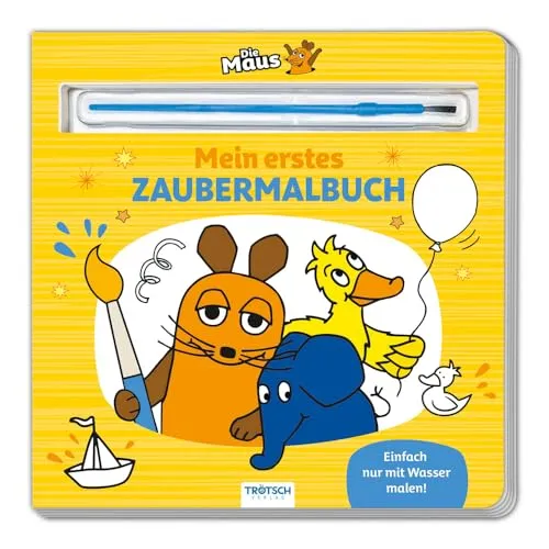 TRÖTSCH - Die Maus Malbuch mit Pinsel Mein erstes Zaubermalbuch (Ab 2 Jahren): Malbuch Ausmalbuch (Die Sendung mit der Maus)