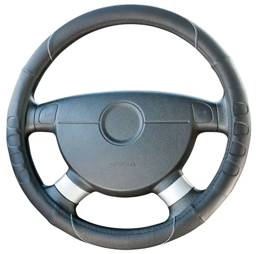 WALSER Lenkradbezug Darknes Schwarz (1-tlg) - Stylischer Lenkradbezug aus 100% Polyurethan für einen sicheren Griff und verbesserten Fahrkomfort. 2 Jahre Herstellergarantie bieten zusätzliche Sicherheit.
