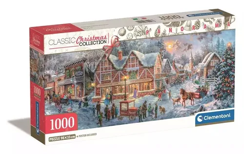 Puzzle 1000 Panorama Compact Christmas Collection Clementoni 8005125399277