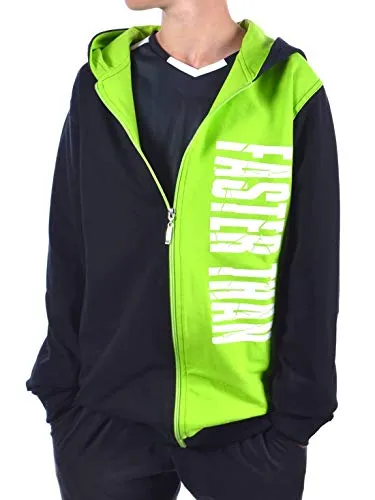 BEZLIT Jungen Kapuzenpullover 30236 Hellgrün - Modischer Kapuzenpullover für Jungen aus griffigem Baumwollstoff mit durchgehendem Reißverschluss und coolem Frontmotiv – ideal für Freizeitlooks!