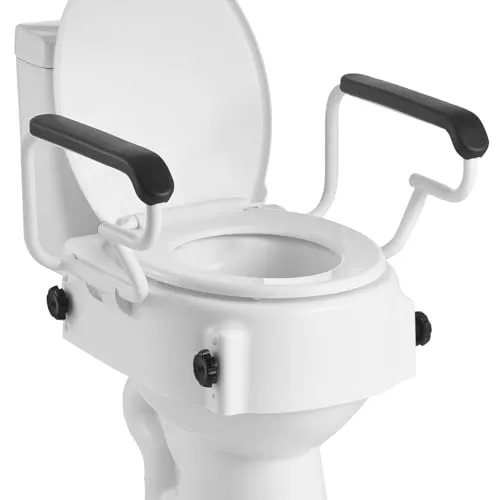 VEVOR Toilettensitzerhöhung mit gepolsterten Armlehnen