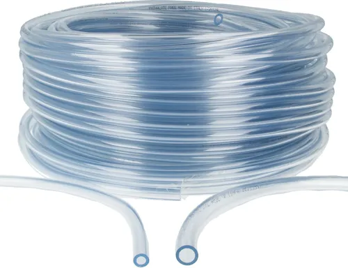 tecuro PVC-Schlauch Innen-Ø: 9 mm - Wandstärke 2 mm, transparent, flexibel, für Lebensmittel, Wasser, Öl, Benzin, max. +60°C