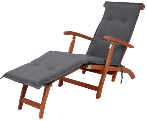 KETTtex Polsterauflage Deckchair Florence 2085 - Komfortable Auflage für Deckchairs, 190x50x6 cm, aus 60% Baumwolle und 40% Polyester, mit verstellbarem Halteband und Bindebändern für optimalen Halt.