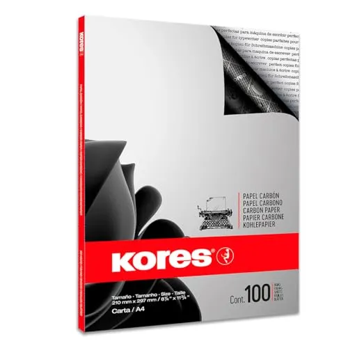 Kores KD78492 Kohlepapier Carbon A4 100 Blatt, schwarz in schwarz von Kores