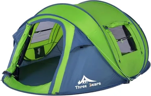 Three Bears Instant Pop-Up Zelt für 3-4 Personen – Schnell und Einfach Aufgebaut