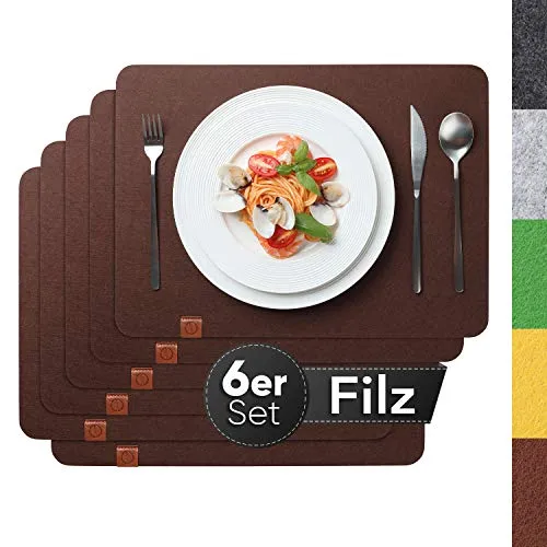 Sidorenko Edles Platzset aus Filz in braun von Sidorenko