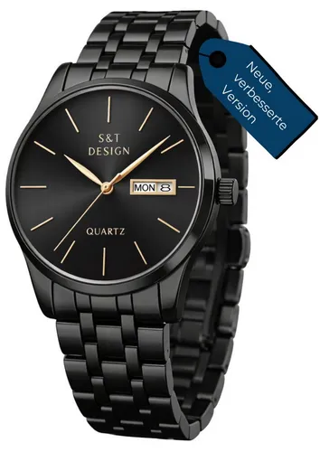 S&T Design Quarzuhr Herren Edelstahl Armbanduhr V2 – Stilvoll & Robust
