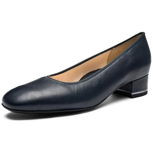 ARA Damen Graz Pumps - Blau, 41 EU - Damen-Pumps aus hochwertigem Leder mit bequemem Blockabsatz, ideal für stilvolle Auftritte und den ganzen Tag Tragekomfort.