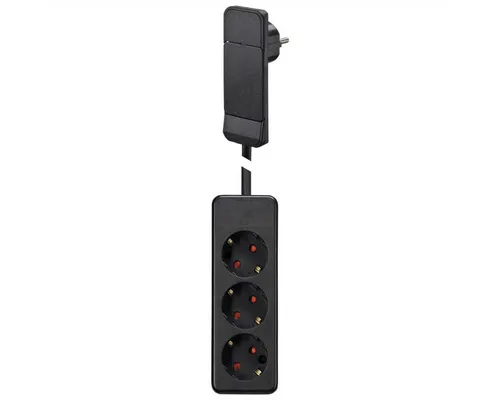 Bachmann Steckdosenleiste Smart Plug 3-fach mit 1,6m Kabel - Praktische 3-fach Steckdosenleiste mit 45°-Anordnung und Flachstecker für schwer zugängliche Bereiche. Ideal für den Einsatz in Innenräumen, mit leichtem Kunststoffkabel.