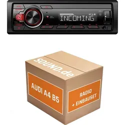 Pioneer MVH330DAB Autoradio Einbaupaket für Audi A4 B5 mit Bluetooth