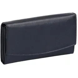 längliche schwarze Damenbörse, Kleingeldfach mit Druckknopf, Leder