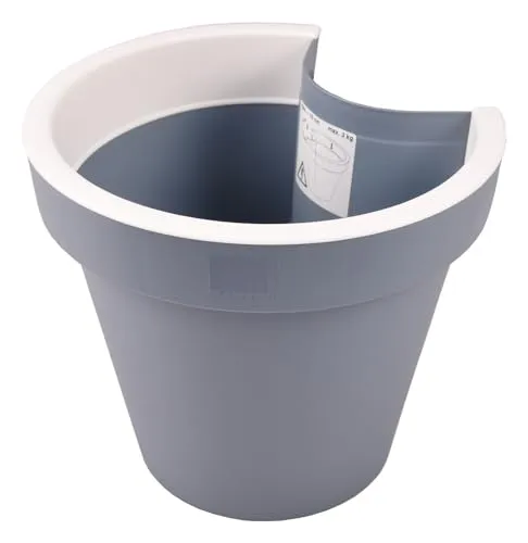 Produktbild Jelenia Plast Regenrohr-Pflanztopf Blumentopf für Fallrohr Pflanzengefäß Dachrinne Gartendeko, Farbe:grau