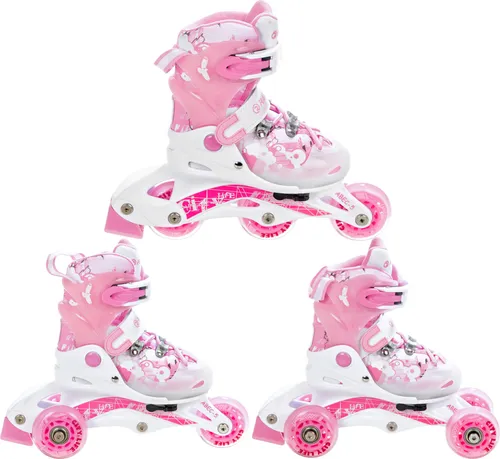 3in1 Kinder Inlineskates Triskates/Rollschuhe Raven Princess 26-29 verstellbar