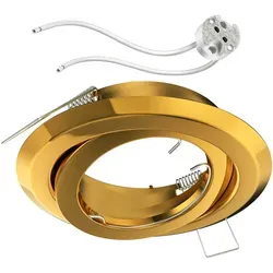 ledscom.de Deckeneinbaurahmen FABI, rund, schwenkbar, gold glänzend, inkl. GU5.3 Fassung