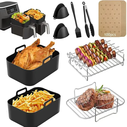 Heißluftfritteuse Zubehör Set – 9-teiliges Silikonformen Set für Ninja Foodi