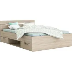 MICHIGAN Bett mit 2 Schubladen, 140 x 200 cm - Stilvolles Bett aus robustem Holz mit praktischen 2 Schubladen für zusätzlichen Stauraum, ideal für ein modernes Schlafzimmer.