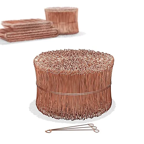 Heimfleiss® Rödeldraht Betonbindedraht 1,0 x 100-160 mm (1000 Stk.) - verkupferter Bindedraht in 250, 500 & 1000er Bündel - Ösendraht Drilldraht für Drillapparat & Rödelzange - Drahtsackverschlüsse