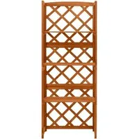 vidaXL Tannenholz Massiv Spalier - 55x30x140cm, robuste Rankhilfe mit 3 Ablagen für Blumen und Pflanzen im Garten oder auf der Terrasse