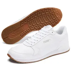 PUMA Unisex ST Runner v2 Full L Low-Top Trainer - Herren-Sneaker mit optimaler Stabilität, aus echtem Leder für einen klassischen Look in Puma White-Gray Violet, Größe 46 EU