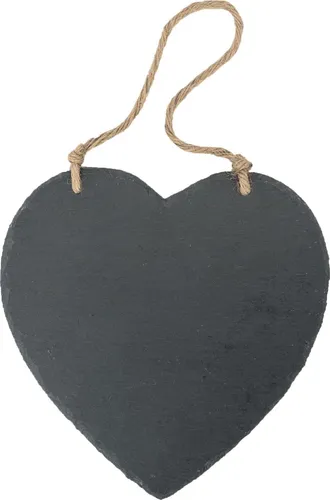 Nicola Spring Schieferherz-Hängetafel – 24,5 x 24,5 cm – Natur