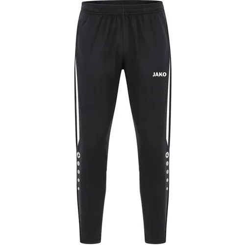 JAKO Herren Polyesterhose Power, Schwarz/Weiß, S - Sportliche Hose mit Reißverschluss am Beinabschluss und Kordelzug, ideal für Training und Freizeit.