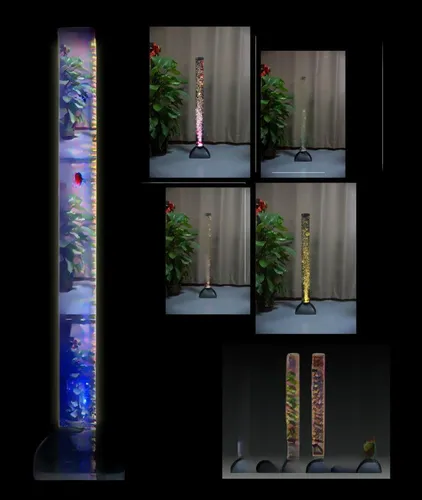 rgb LED Wasser Säule 120cm Leuchte klar Fische Dekoration Steh Lampe Farbwechsel