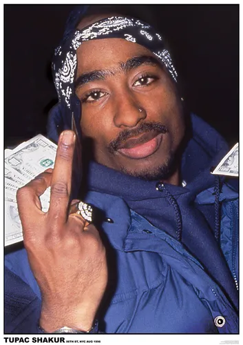 Poster 2 PAC (Tupac Shakur) - Money & Finger - NYC Aug 1996 ca60x85cm NEU 15443