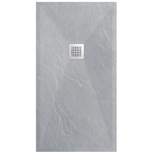 Duschwanne 100x80x2,5 cm Verbundstoff hellgrau niedrig rechteckig , Wanne