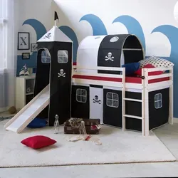 Homestyle4u Hochbett 90x200 cm mit Rutsche und Tunnel - Kinderzimmermöbel aus massivem Kiefernholz, weiß lackiert, inklusive abnehmbaren Vorhang, Rutsche und Tunnel für kreativen Spielspaß und sicheres Schlafen.