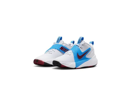 Nike Hustle D 12 Basketballschuh für ältere Kinder - Basketballschuhe für Jungen mit sicherem Halt durch Schnürsenkel und Klettverschluss, ideal für intensive Spiele dank atmungsaktivem Mesh-Obermaterial.