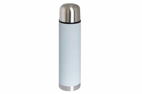 Thermosflasche Edelstahl 0,5 Liter hellgrau mit Ausgiesser Thermo Isolier Kanne