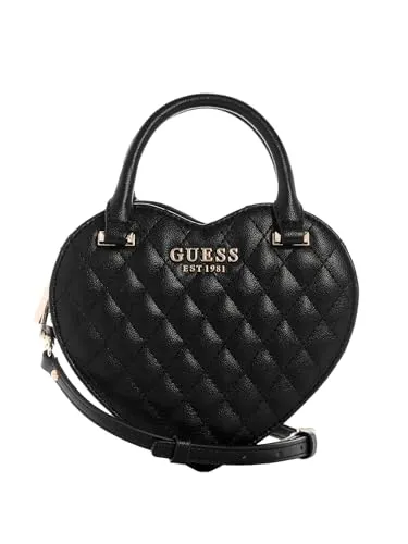 GUESS Atabey Damen-Herztasche, Schwarz, Einheitsgröße in schwarz von GUESS