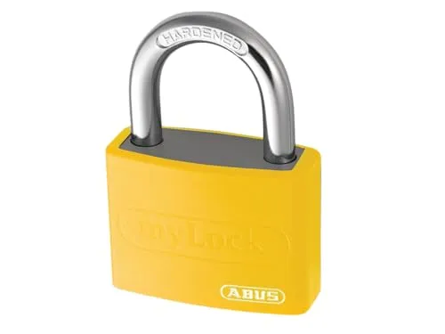 ABUS Vorhängeschloss T65AL/40 myLOCK - individuell beschreibbar - Spindschloss - massiver Aluminium-Schlosskörper - ABUS-Sicherheitslevel 5 - Gelb