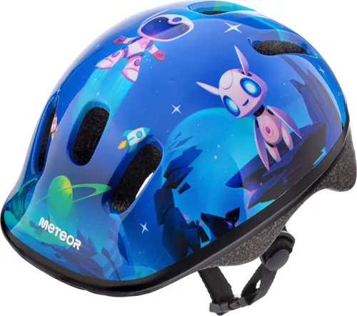 Meteor Schutzhelm, Kinderhelm, Fahrradhelm, Rollschuhe, KS06 Helm Kinderfahrradhelm Helm, größe XS 44-48 cm Alien