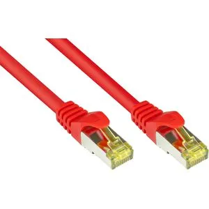 Good-Connections Netzwerkkabel 8070R-100R, rot, Cat 7, 500MHz, 10Gbit/s, S/FTP, RJ45 auf RJ45, 10 m