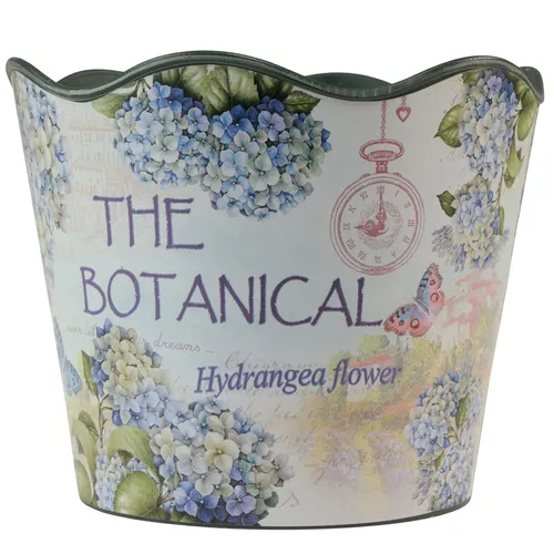 Blumentopf Kunststoff Hortensien Design nostalgisches Garten-Dekoaccessoire