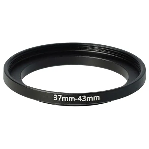 vhbw Step-Up-Ring Adapter 37mm - 43mm für Kamera Objektiv - Filteradapter, Metall Schwarz