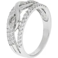 Zeeme Silber Ring mit Unendlichkeitssymbol - Eleganter Damen-Ring aus rhodiniertem 925 Sterling Silber, verziert mit funkelnden Zirkonia-Steinen – perfekt für jeden Anlass!