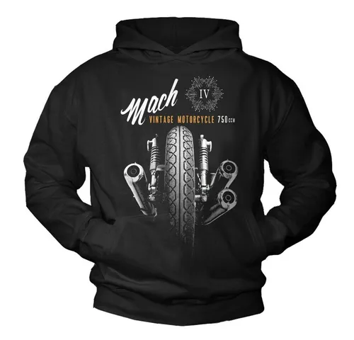 MAKAYA Kapuzenpullover Herren für Motorradfahrer mit Biker Aufdruck (Schwarz, XL) - Bequemer Kapuzenpullover aus 80% Baumwolle, ideal für entspannte Tage. Atmungsaktiv und pflegeleicht, mit Kängurutasche und stylischem Biker-Design für echte Motorradfans.