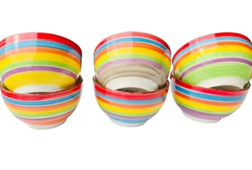 Kombiservice Geschirrset Tafelservice Kaffeeservice Porzellan Geschirr BUNT (4er set Schale 14 cm)