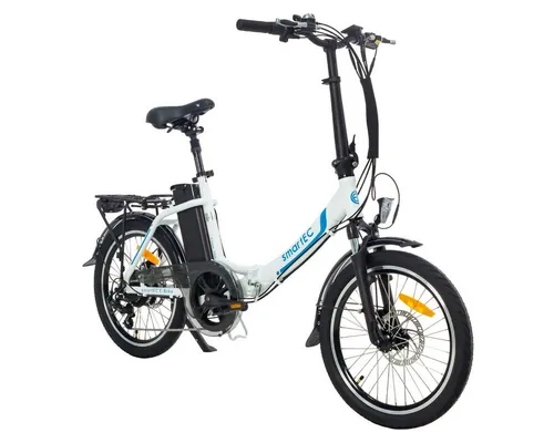 smartEC E-Bike Klapprad Camp-20D - 20 Zoll Weiß mit 7-Gang Shimano - E-Bike Klapprad mit 562 Wh Akku für bis zu 100 km Reichweite, ideal für Damen und Herren, 25 km/h Unterstützung und Anfahrhilfe. Perfekt für den Alltag!