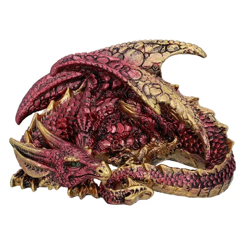 Nemesis Now Aaden Red and Golden Resting Dragon Figurine, 10.2cm, U5289S0