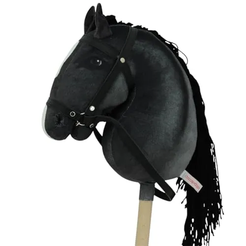 Haasenstrauch Sweety Toys 14224 Hobbyhorse Steckenpferd Merlin Mähne - Steckenpferd für Hobbyhorsing, sicher, mit realistischem Plüschkopf und abnehmbarem Stecken für einfachen Transport, ideal für Kinder ab 3 Jahren.
