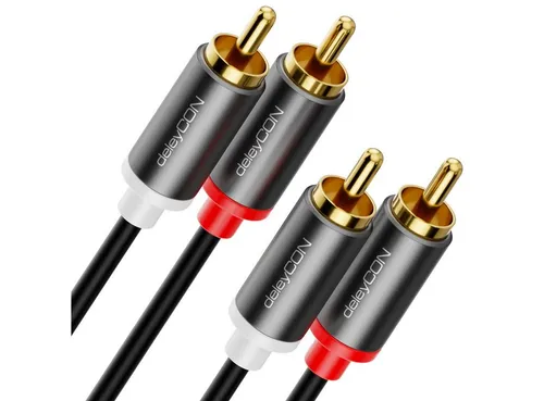 deleyCON deleyCON 0,5m Cinch Kabel RCA HiFi Audio Kabel Audiokabel Heimkino Audio- & Video-Kabel